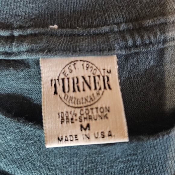 Vintage 90s Turner Single Stitch Wolves T-Shirt Blue Animal Nature M USA 3599 - Picture 3 of 7